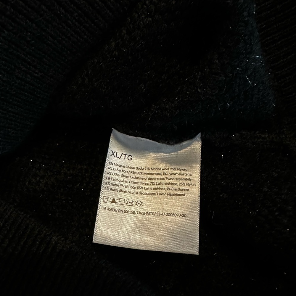 Lululemon Wool-Blend Jacquard Sweater Knit Leopard Graphite Grey Black XL - Picture 6 of 7